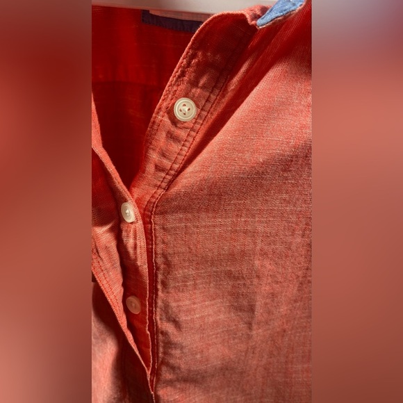 Sonoma Salmon-colored Long Sleeve Half Button Up Shirt, Size L, Collar - Picture 6 of 10